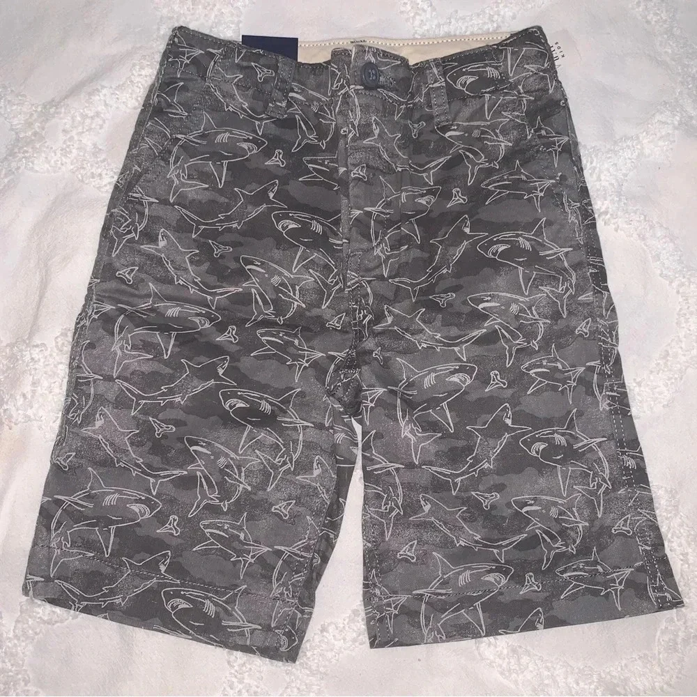 Gap Kids NWT Shark Boy Shorts Adjustable Waist Size 10R